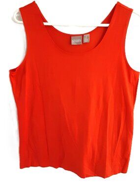 Chico's Size 2 (LARGE) Tank Top Pullover Business Casual Nylon Blend Orange